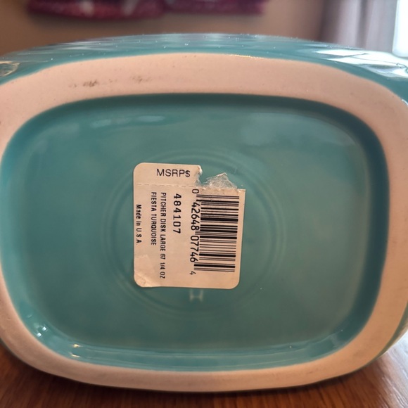 Fiestaware Turquoise Disc Pitcher - Picture 6 of 6